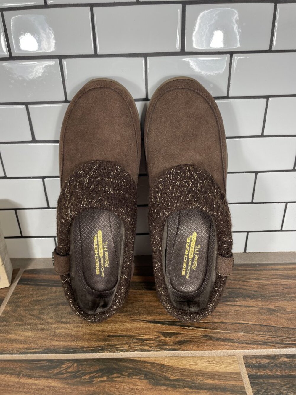 Skechers Easy Going Full Bloom Shoes Womens 10 Chocolate Suede Relaxed Fit Clogs - Picture 6 of 12